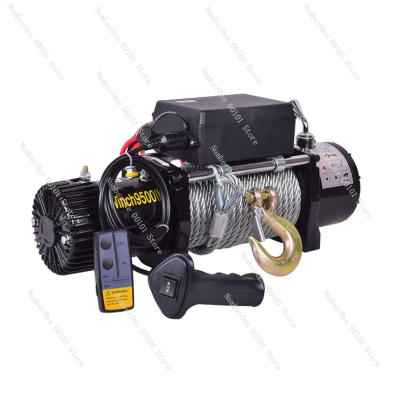 NEW Electric winch 12v car electric hoist off-road vehicle 24v self-help household small wire rope hoist hoist