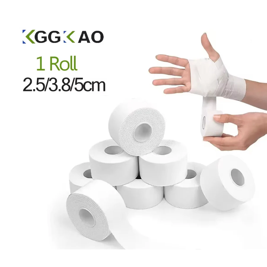 3 Pack Cotton Athletic Tape White Muscle Elastic Bandage Strain Injury Tape Binding Medical Waterproof Sports Tape