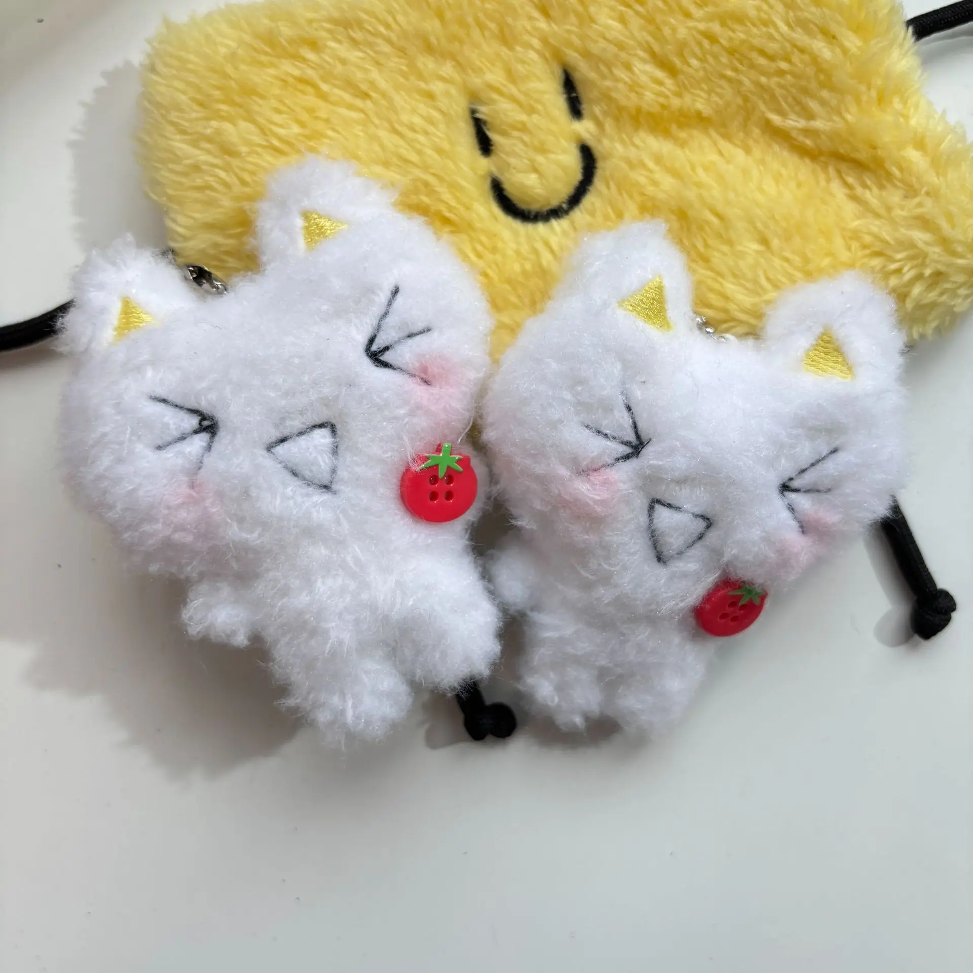 Cute Mini Cartoon Plush Cat Pendant School Cute Doll Hanging Bag Key Chain Chain Chain Gift Plush Toy Cute Decorative Props