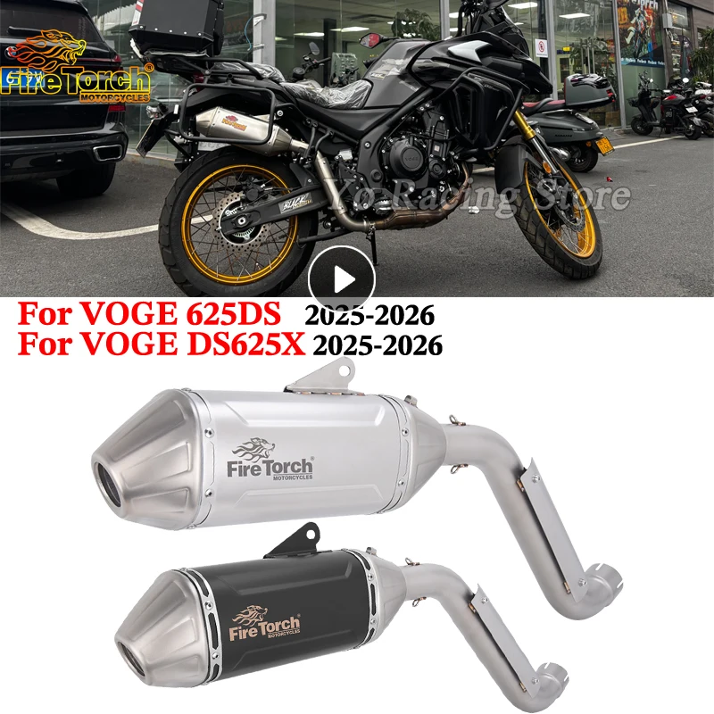 Slip On For VOGE 625DS DS625X DS625 2025 2026 Motorcycle Exhaust Escape Systems 51MM Modified Stainless Muffler With DB Killer