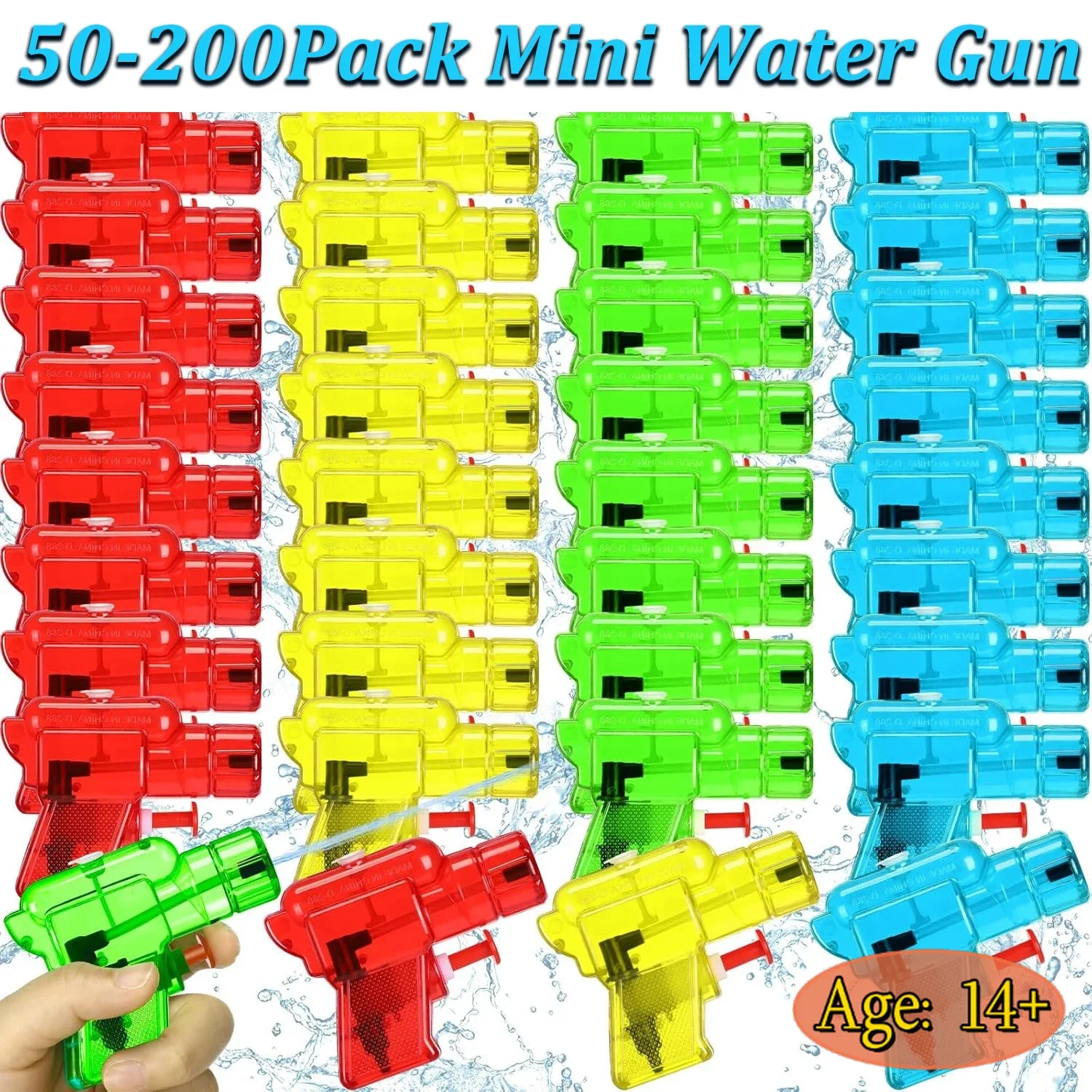 50-200 Pack Mini pistolet à eau pour garçons et filles pistolets à eau colorés petit pistolet jouet pistolet en plastique pour parc aquatique de plage