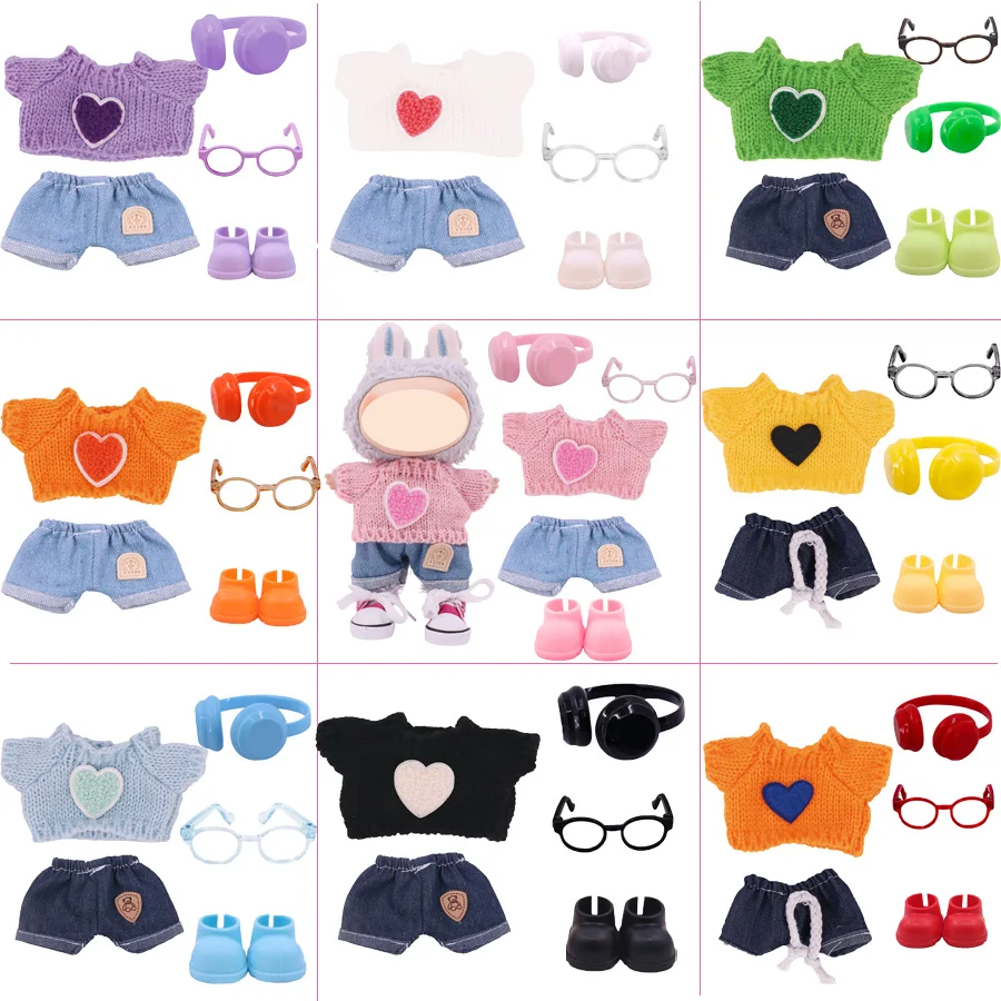 

Подходит для одежды лабубу диаметром 17 см, милых свитеров, джинсов, модных очков, наушников, комплекта обуви.