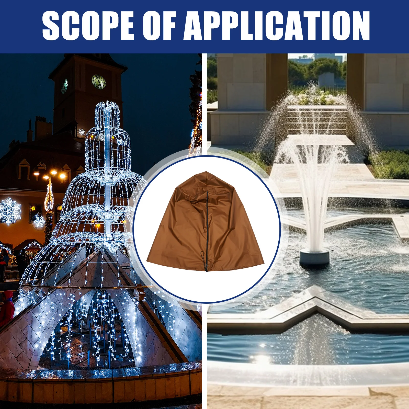 

Waterproof Fountain Oxford Fabric Garden Furniture Protective Cover Fountain Protector Outdoor Statue Cover Rain Snow Uv