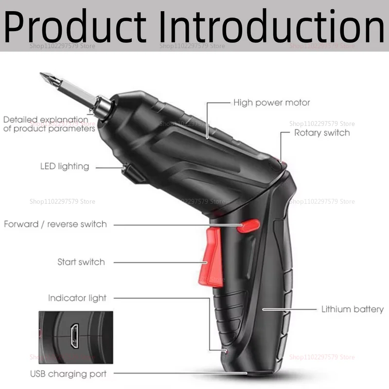 47 قطعة 3.6 فولت مجموعة مفك كهربائي لاسلكي مع بطارية 1800 مللي أمبير في الساعة أداة كهربائية محمولة للصيانة المنزلية ومشاريع ذاتية الصنع