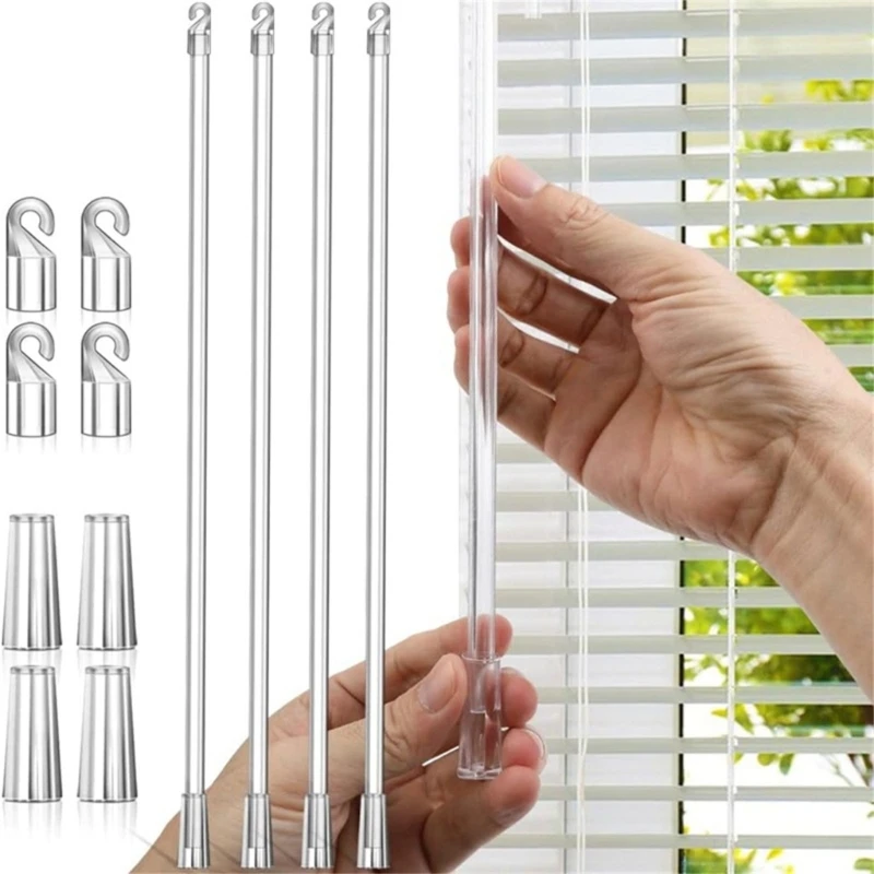 43cm Window Shade Pull Vertical Curtain Extension Rod Transparent Clear Blind Wand Set 2/4/6/8/10PCS