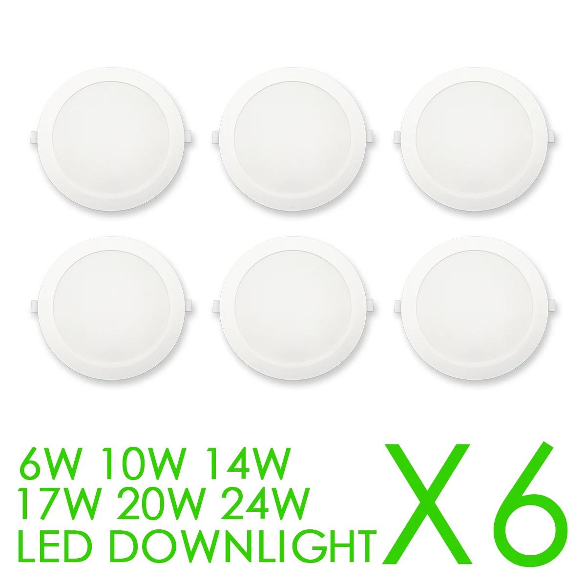 6PCS Flicker-free Ultra-thin Led Downlight AC 120V 220V 6W-24W Recessed Ceiling Lamp Cold Lighting for LivingRoom Kitchen