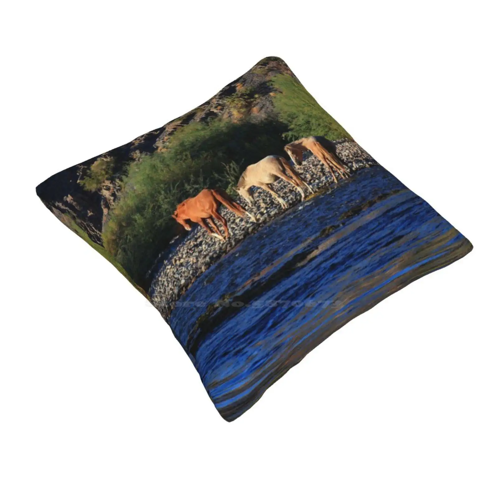 Wild Horses Of Arizona Home Sofa Car Waist Throw Pillowcase Wild Horses Salt River Mesa Arizona Southwest