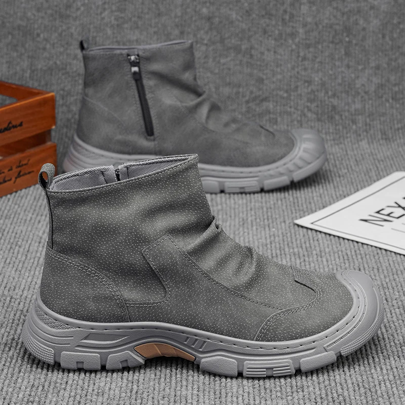 Men's 2026 Autumn New Versatile Casual Lightweight Shoes, High‑Top Trendy Fashion Work Boots