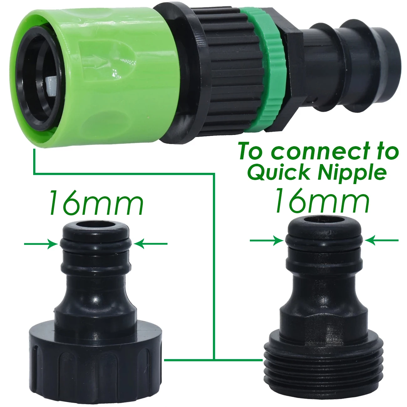 SPRYCLE 3/4 Inch Quick Connector Nipple EURO USA Male Threaded Hose Pipe Adapter Garden Tubing Drip Irrigation Watering System