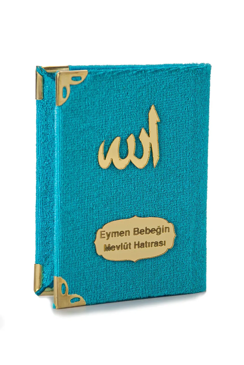 Economic Velvet Lined Yasin Book-Mini Size-Oil Color-Mawlid Hediyeliği