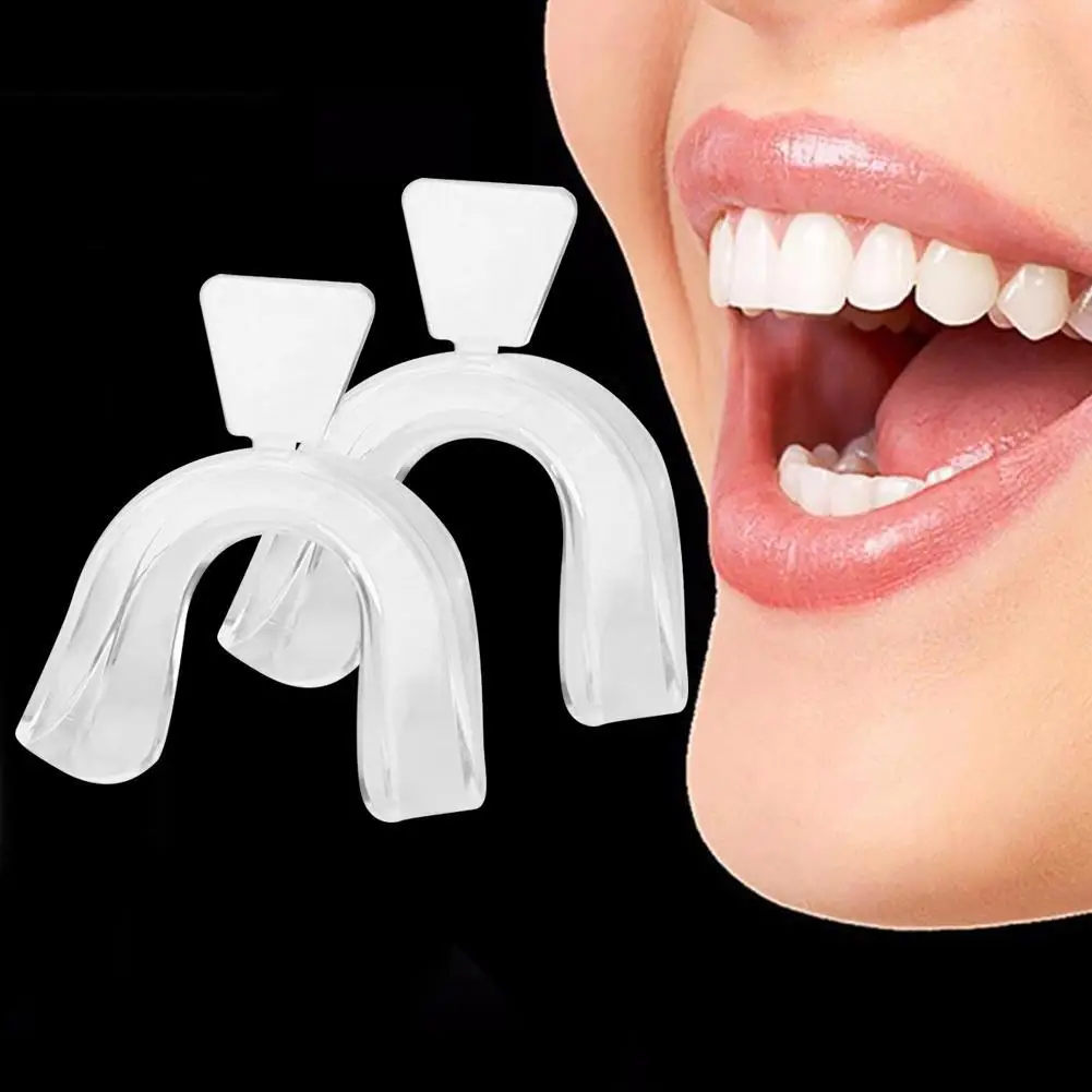 2PCS/set Silicone Night Mouth Guard for Teeth Clenching Grinding Dental Bite Sleep Aid Whitening Teeth Mouth Tray Tool