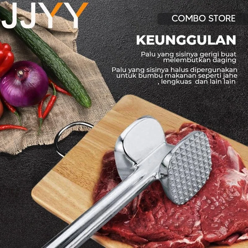 Professional Stainless Steel Meat Tenderizer Hammer - Dual Needle & Flat Mallet Head for Steak Beef Chicken Pork Kitchen Tool