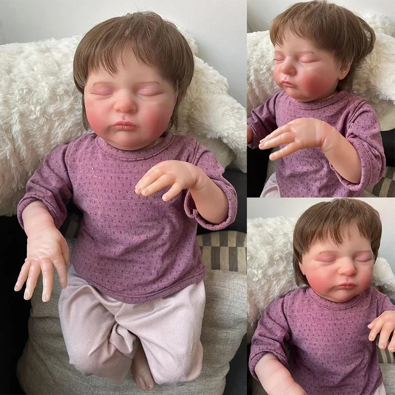 

48cm Laura Reborn Already Painted Reborn Baby Dolls 3D Skin with Visible Veins Handmade Lifelike Bebe Reborn Toys Gift for Girls