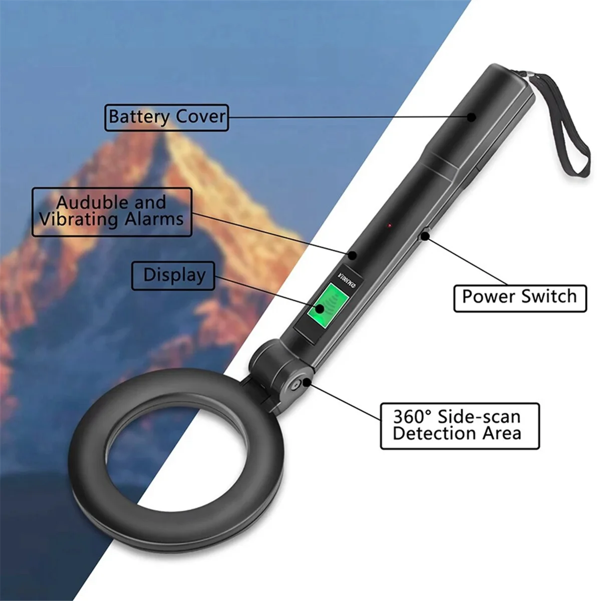 DM3005A Professional Metal LCD Detector Handheld Pinpointer Alarm High Sensitivity Scanner Security Checker Finder