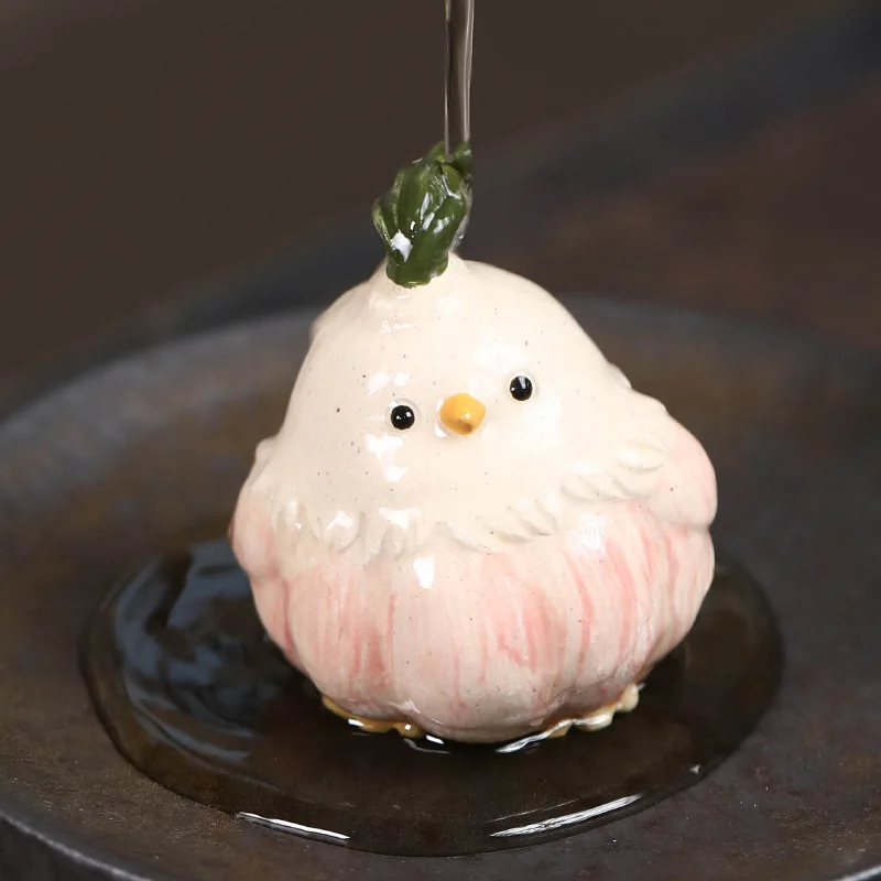 Yixing purple sand tea pet garlic bird decoration creative handmade sculpture chicken tea set ceremony accessories ceramics