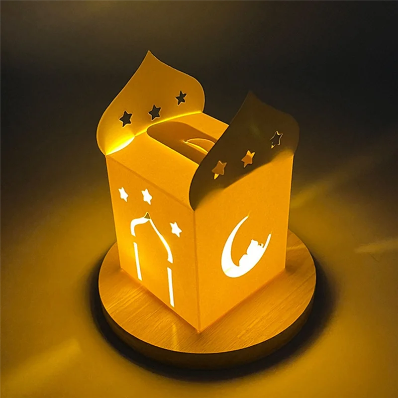 ABKI-50PCS Eid Mubarak Candy Boxes Hollow Star Moon Cookie Gift Packaging Box Ramadan Islamic Muslim Decoration Supplies Durable