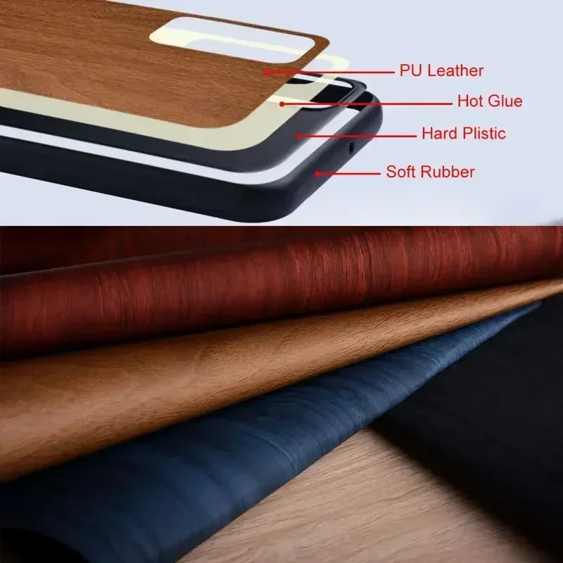 Funda de cuero con patrón de madera de bambú para Google Pixel 8, 7, 6, 5 Pro, 8A, 7A, 6A, 5A, 4A