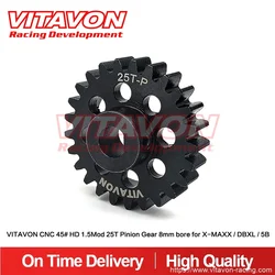 VITAVON CNC 45# HD 1.5Mod 25T Pinion Gear 8mm bore for X-MAXX / DBXL / 5B