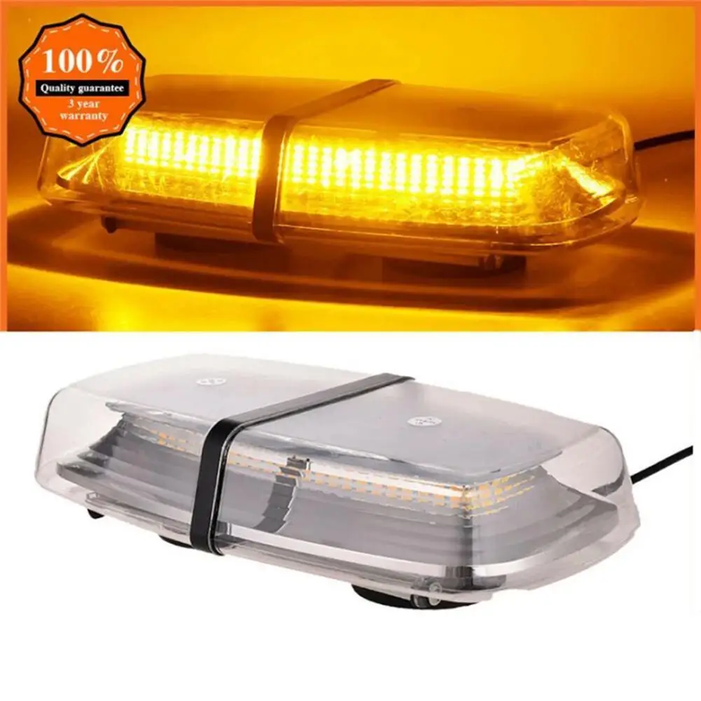 12V-24V 72LED Strobe Beacon Lights Rooftop Flash Emergency Warning Light Yellow/Amber Atmosphere Light Strobe Roof Car Truc S6Z2