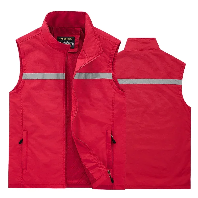 Reflective Emergency Management Vest Multi Pocket Photography Work Clothes