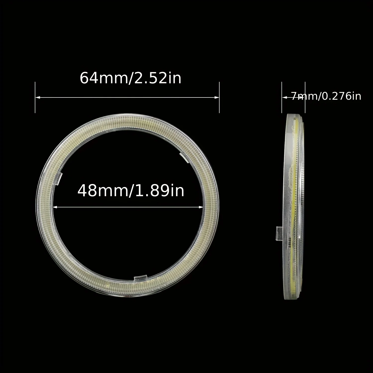 Modified Car Headlight LED with Angel Eye Rings & Bifocal Lens - Battery-Free Design