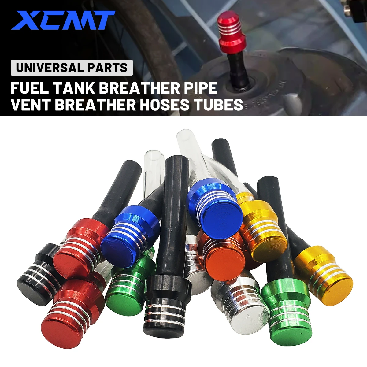 Motorcycle Gas Fuel Cap Single Way Valves Vent Breather Hoses Tubes For Motocross ATV Quad Dirt Pit Bike Fuel Tank Breather Pipe