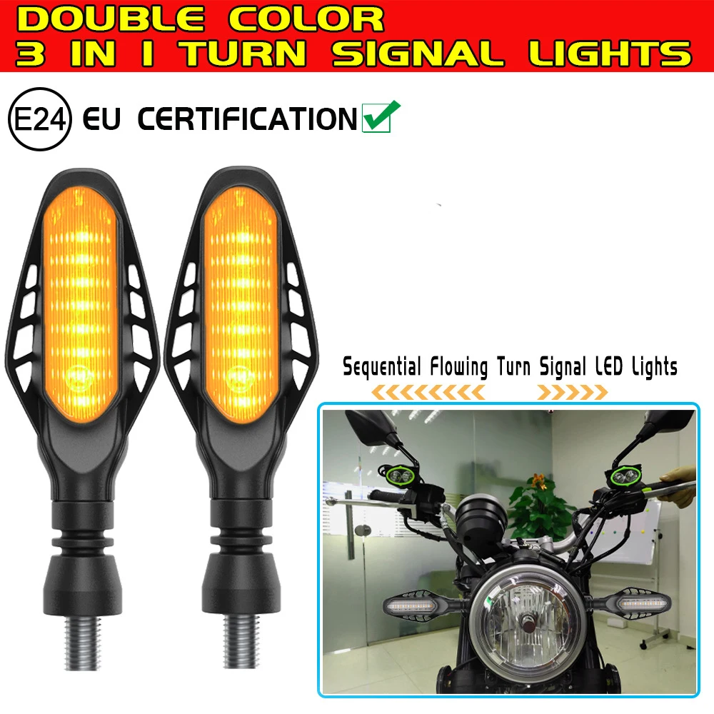 Светодиодные сигнальные огни для мотоцикла, стоп-сигнал, белый, желтый, красный, DRL, плавный задний фонарь, индикатор дневных ходовых огней