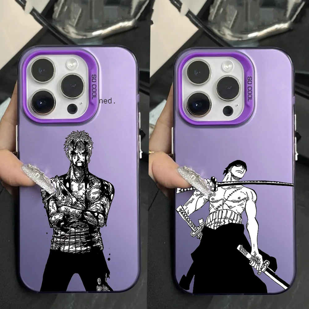 

Comic Z-Zoro R-Roronoaes Phone Case For iPhone 16,15,14,13,12,11,Pro,Max,Plus,Mini,XS,SE Anti Fall Purple Matte Hard Bumper