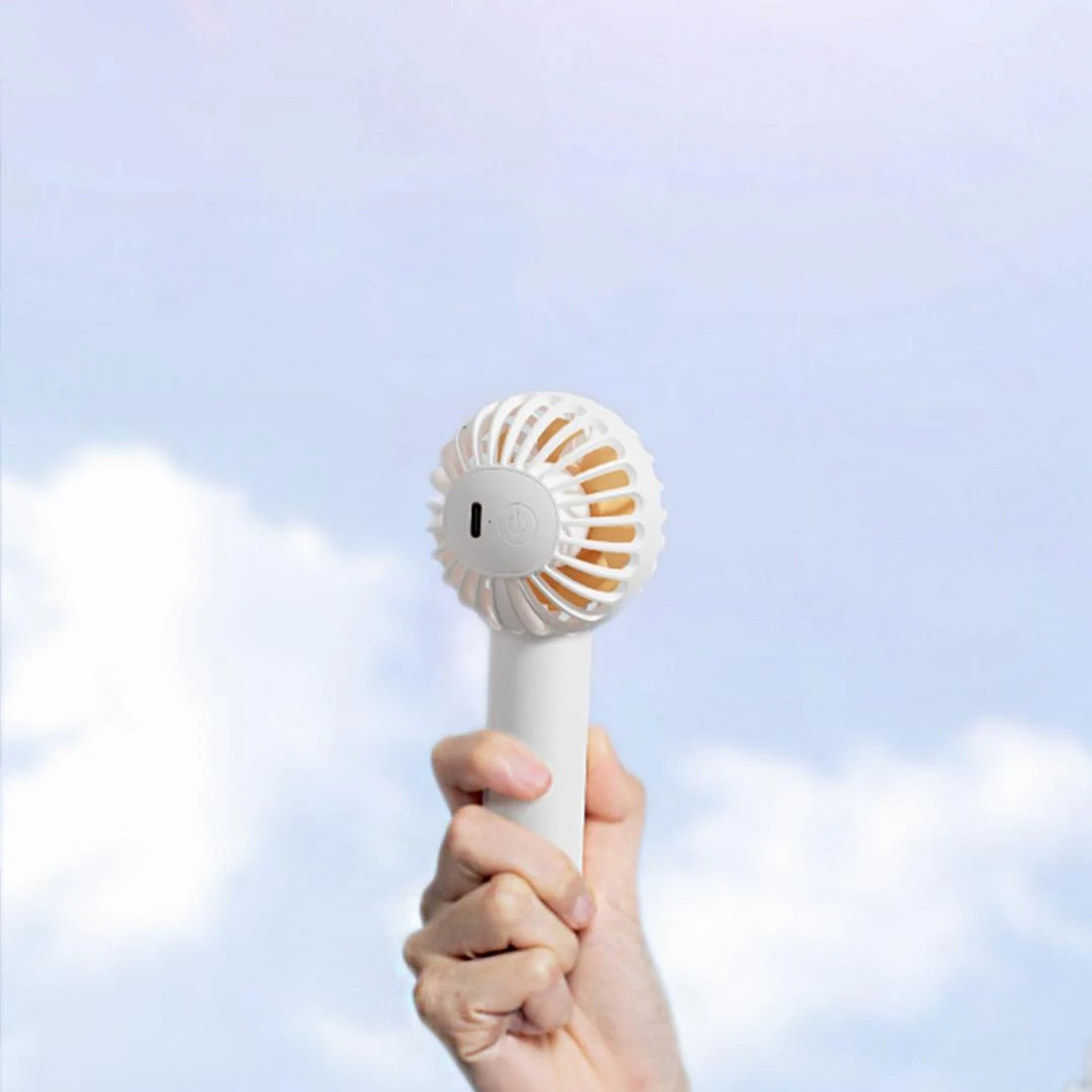 Qualitel-Mini ventilateur portable pour l'extérieur, 1200mAh, interface Type-C, chargement USB, 3ème vitesse, muet