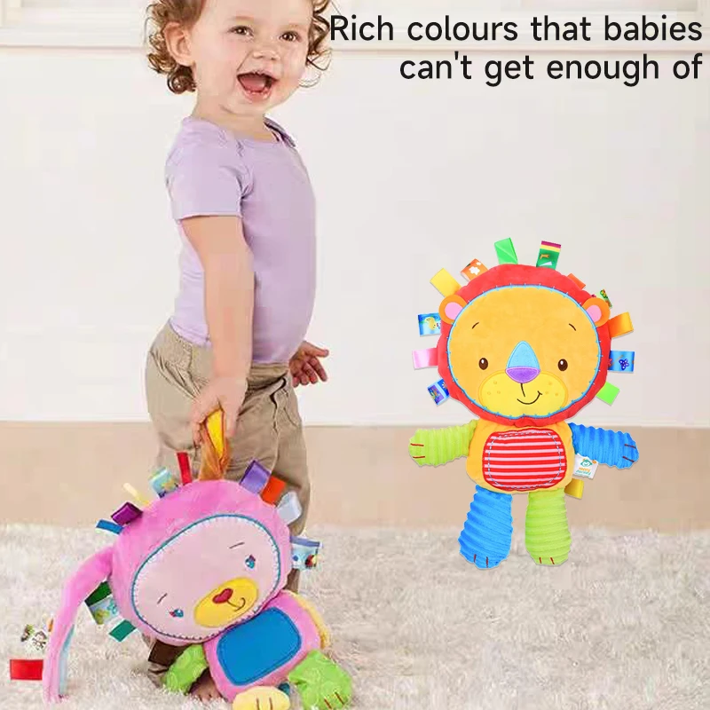 Montessori Baby Cuddle Toy Wbudowane grzechotki Sensoryczny słoń Pluszowy dzwonek Zabawka Kreskówka Zwierzę Pluszowy dzwonek Zabawka Towarzysząca podróż Zabawki