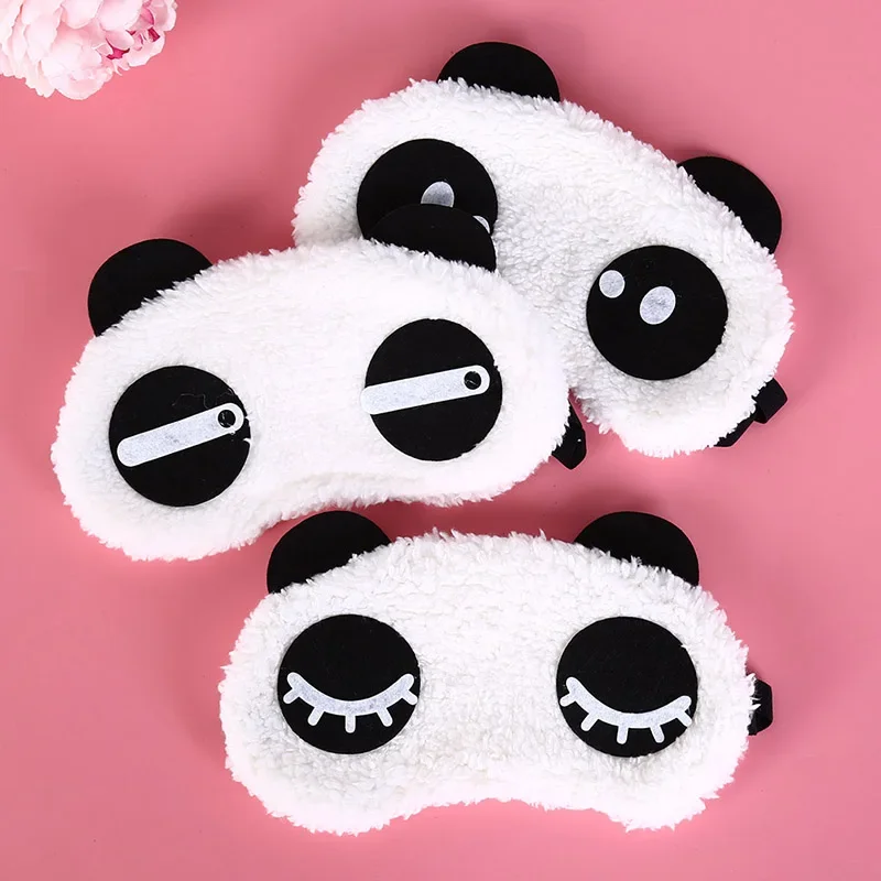 Health Care Cute Face White Panda Eye Mask Eyeshade Shading Sleep Cotton Goggles Eye Mask Sleep Mask Eye Cover 1pcs