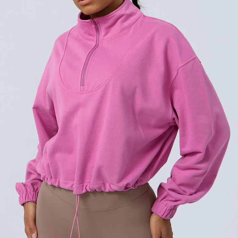 Chaqueta holgada de manga larga con cremallera para mujer, Sudadera con capucha versátil para deportes al aire libre, correr y ciclismo, novedad