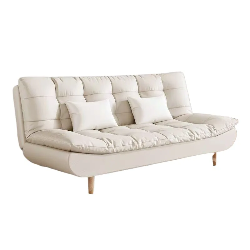 Sofa sofa bed two-in-one foldable small apartment living room bedroom apartment dual-purpose simple cream sofa