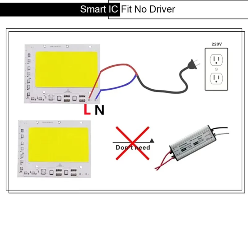 220V LED COB Chip 50W 100W 150W 200W Smart IC Geen Driver nodig LED Kraal Lamp voor Schijnwerper Spotlight DIY Verlichting Lichtbron