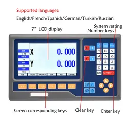 旋盤用デジタルLCDディスプレイ,2軸または3軸,8言語