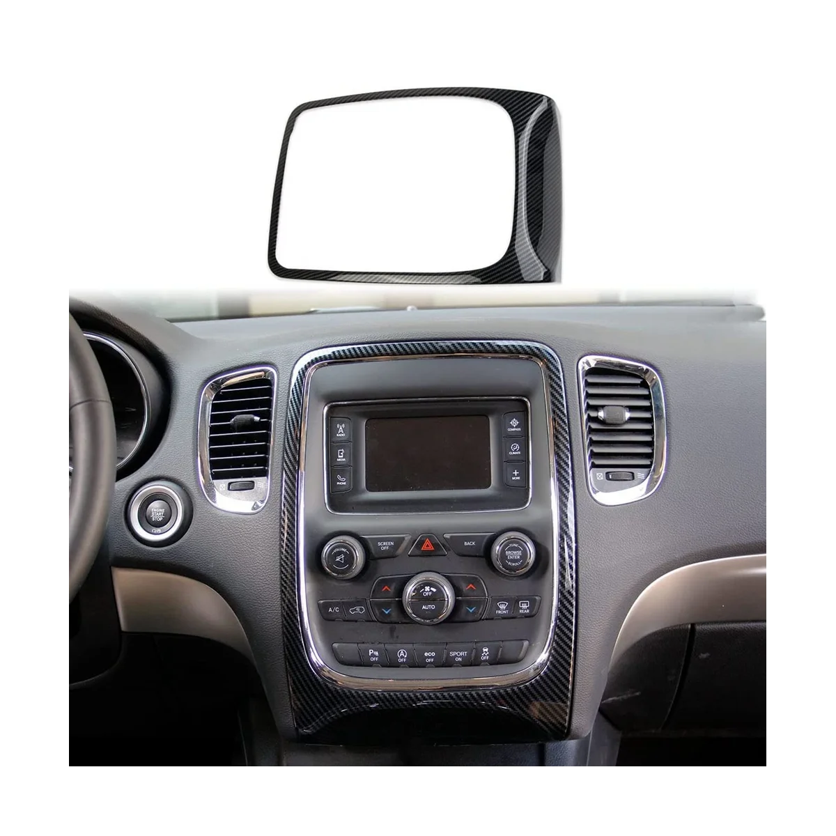 

Car GPS Navigation Panel Frame Cover Trim for Dodge Durango 2014-2020 Accessories ABS Carbon Fiber