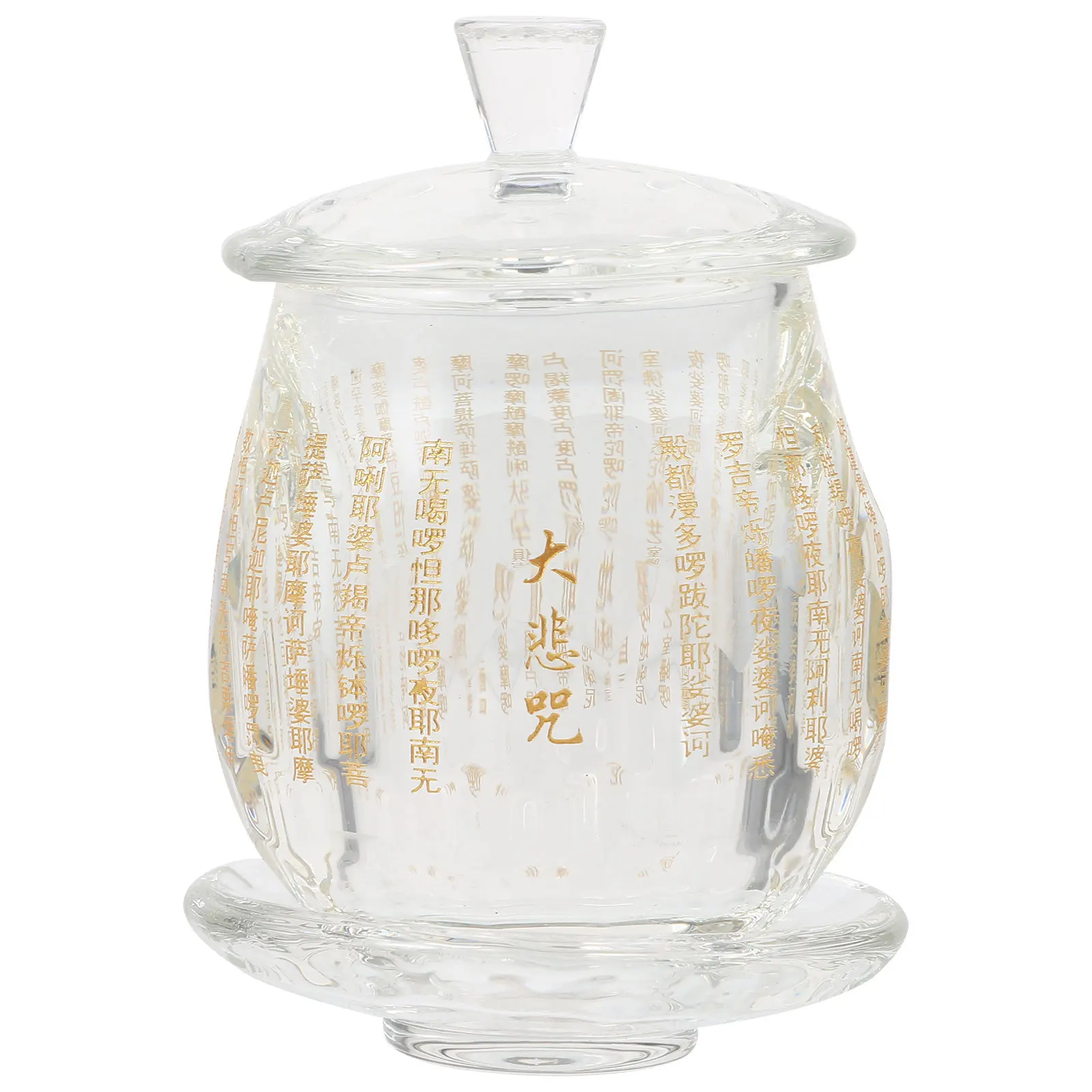 

Buddhist Offering Cup Crystal Clear Sturdy Construction Smooth Round Design Water Cup for Meditation Yoga Home Altar Decor