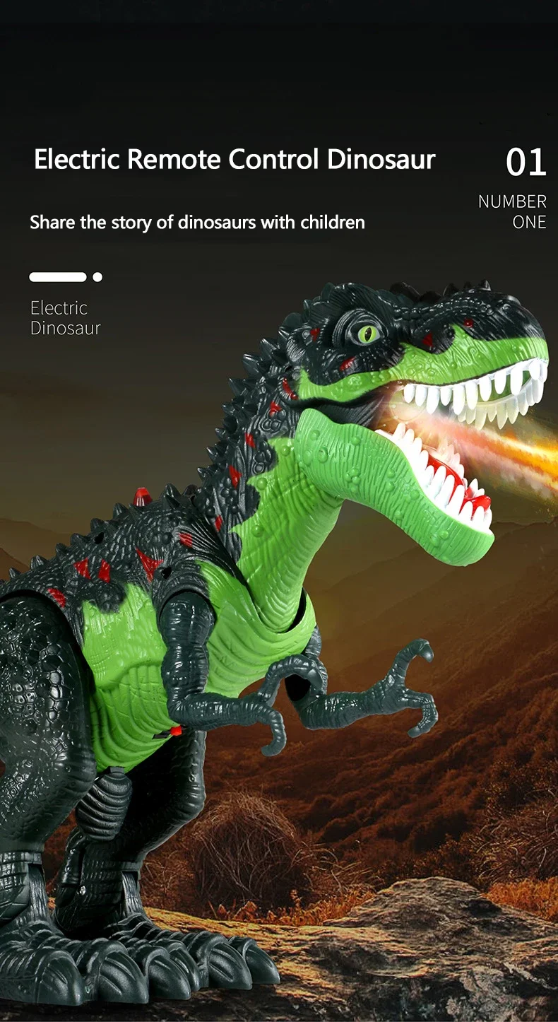 46CM Spray Dinosaurier Fernbedienung Dinosaurier Roboter 2,4G RC Spray Dinosaurier kann Eier legen Spray Feuer sprechen Gehen Soundeffekt