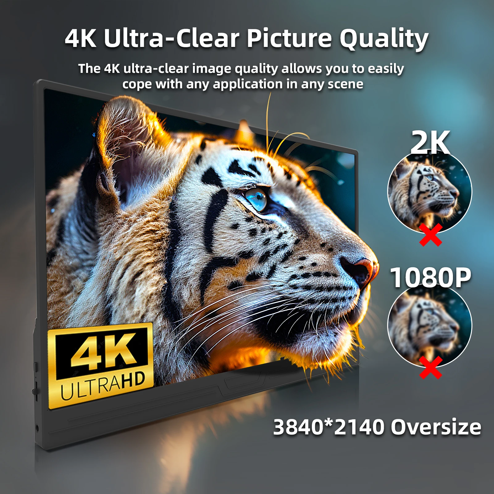 ZSUS 3840*2160 13 بوصة 4K شاشة محمولة 60HZ لأجهزة الكمبيوتر المحمول XBox PS4/5 التبديل صندوق التلفزيون هاتف محمول الكمبيوتر تمديد المحمول