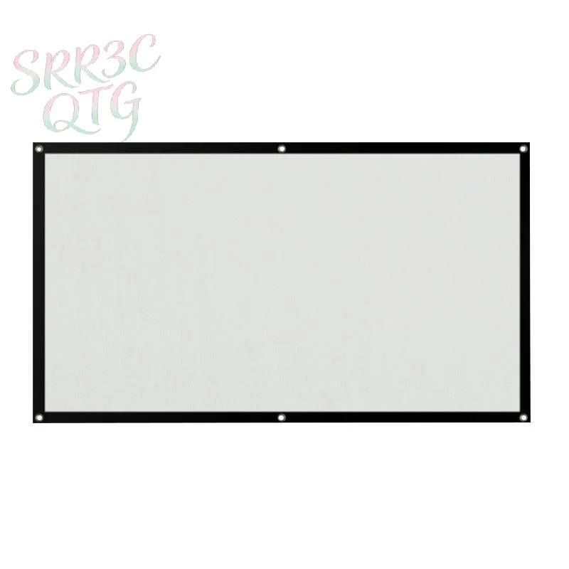 1Pcs Curtain Anti-Light 60/72/84/100/120 Inches Projection Screens For Home Outdoor Office Projector Portable Projector Screen