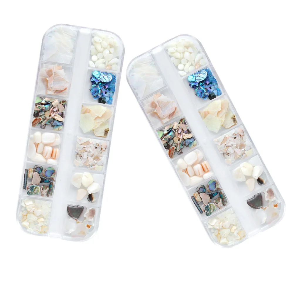 

2 Sets Flake Nail Art Decor Durable Fashion Manicure Accessory nament Creative Natural Fashion Nail Decor Decorations
