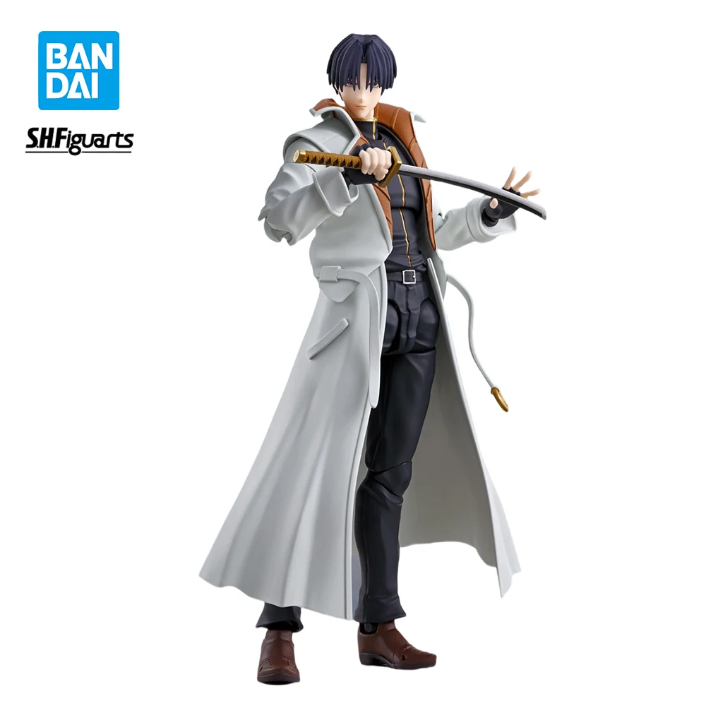 Original BANDAI SHF Rurouni Kenshin Shinomori aoshi PVC Anime Figure Action Figures Model Toys