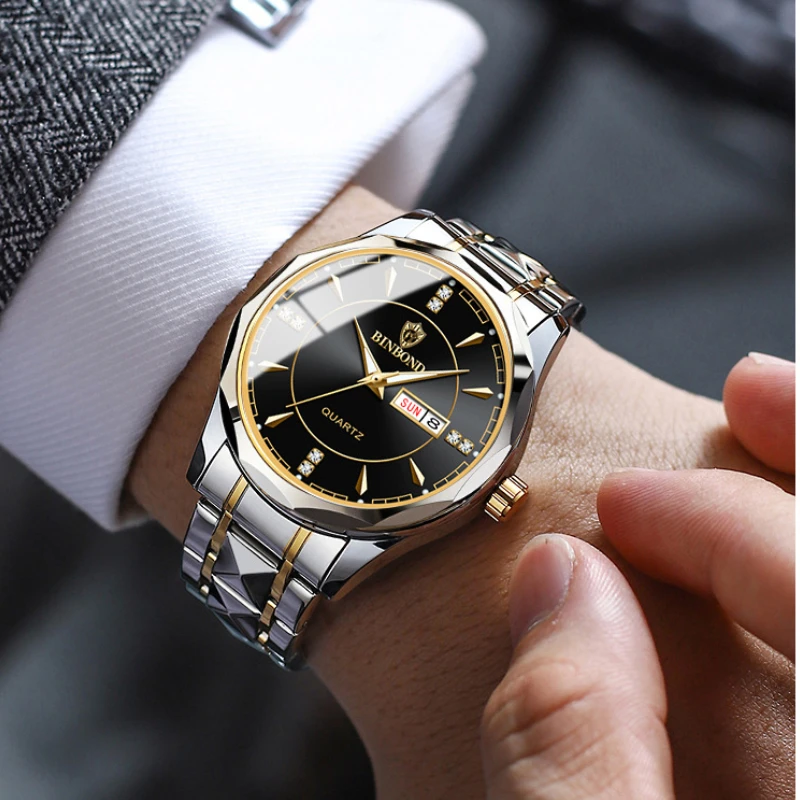 Montre Homme Business Casual Fashion Waterproof Full Steel Quartz Watches for Men Sports Date Week Clock Relogio Masculino