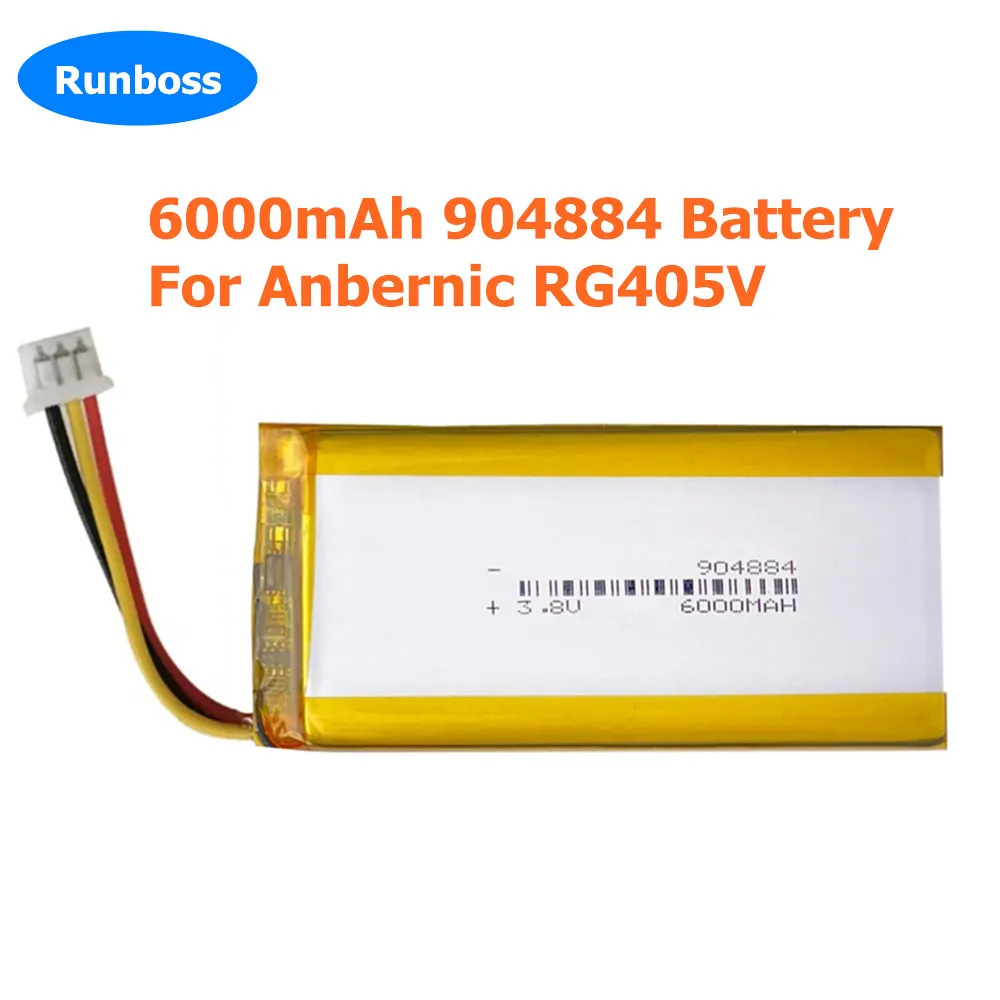 Replace 3.8V 6000mAh 904884 1.25mm Lipo Battery For Anbernic RG405V Game Machine Open Source Handheld Gaming Console Handheld