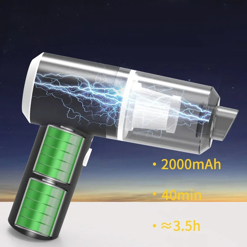 미니 휴대용 무선 진공 청소기, 9000Pa, 고출력, 슈퍼 흡입, 자동차 가정용 이중 목적 충전식