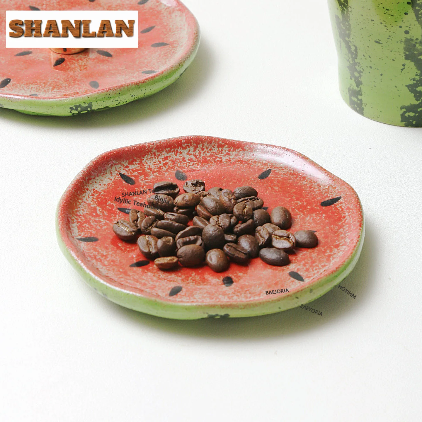 Underglaze Colour Watermelon Coasters Creative Stand For Mugs For Coffee Cups Saucer Heat Insulation Placemats Cup Holder Gift