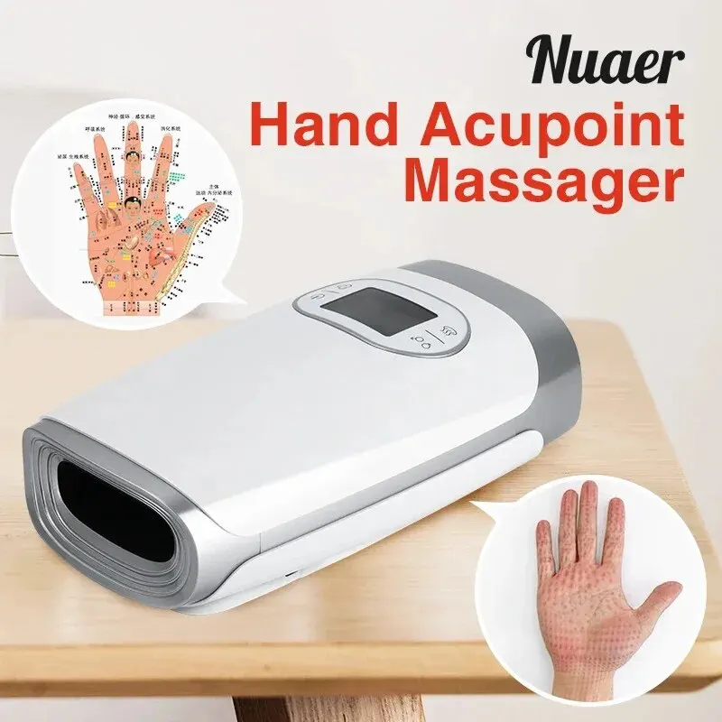 New Hand Massager Acupoint Massage Heated Physiotherapy Air Compression Massage Palm Massager Finger Wrist Spa Relax Pain Relief