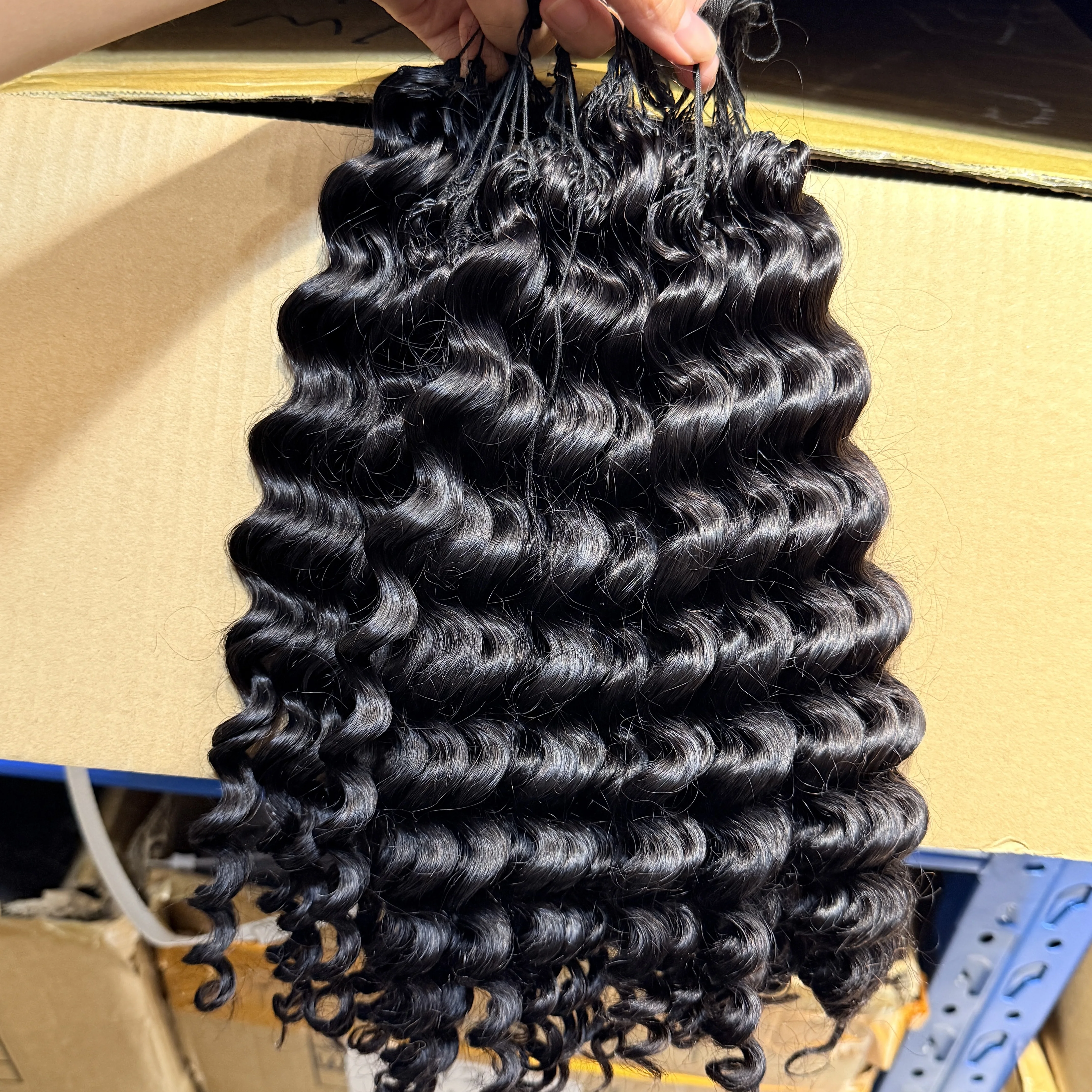 NABI Crochet cabello humano trenzado pre-separado Invisible 100% cabello humano onda profunda 16-24 pulgadas 100 g/lote cabello humano se adapta a mujeres