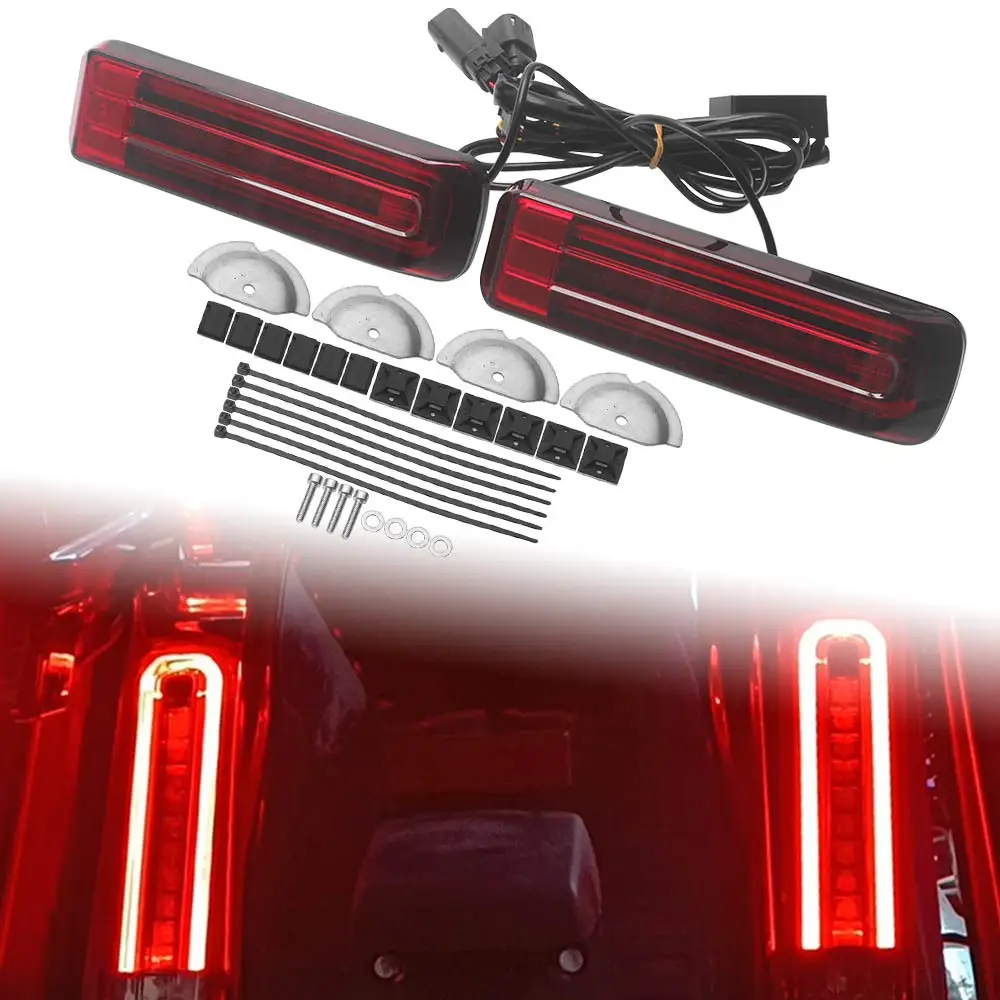 

Waterproof Led Saddlebag Inserts Lights For Harley Touring Electra Glide Road Glide Road King Street Glide 2014-2025 Black Red