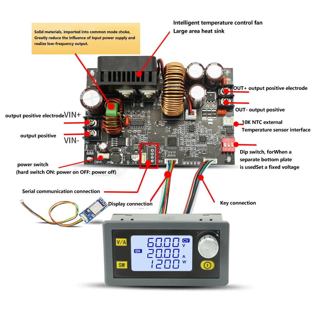 Constant Voltage Constant Current CNC Power Supply 6 0 70 0V Input 0 0 60 0V Output 0 0 20 0A Current Overload Protection